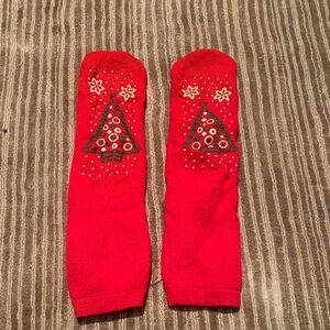 Red Christmas Tree Holiday Socks